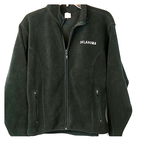Oklahoma black fleece jacket large - Picture 1 of 5